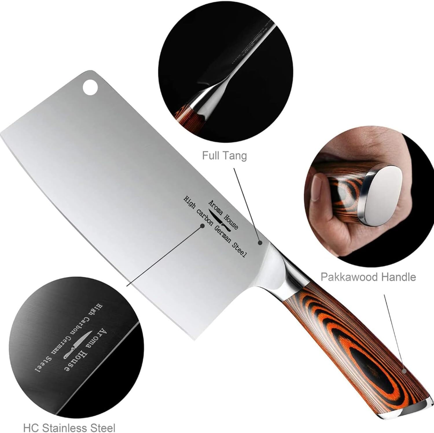 Aroma House Cuchillo picador ideal para uso diario en cocina doméstica.