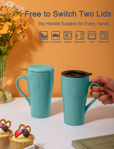 ARRADEN taza de té cerámica 18oz, perfecta para uso diario.