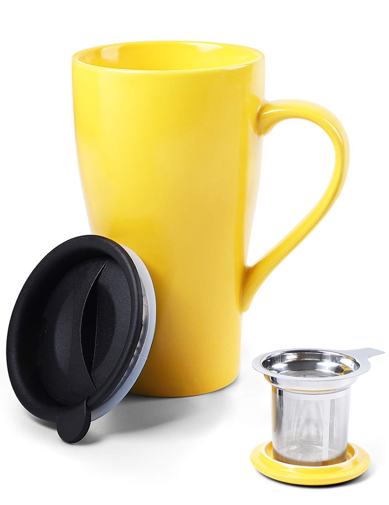 Taza ARRADEN de té con infusor y tapas, perfecta para infusionar hojas sueltas en casa.
