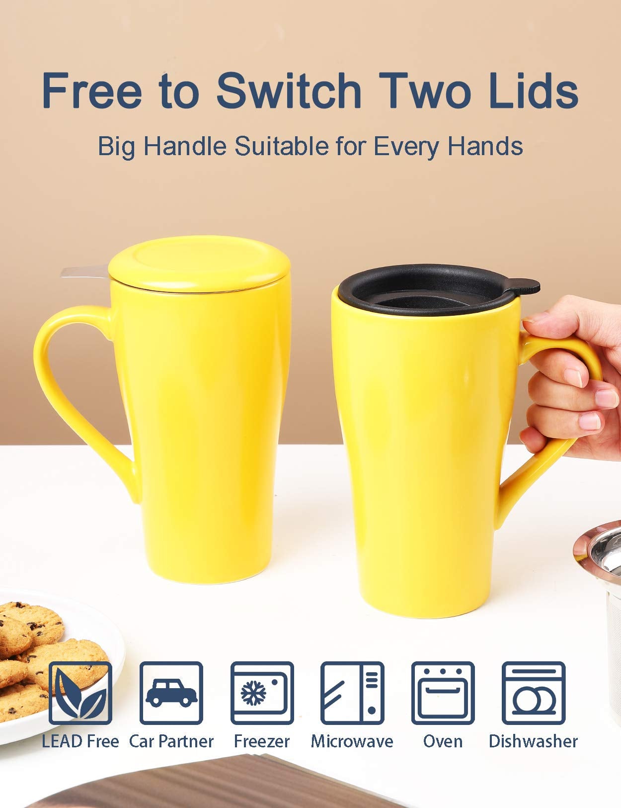 Taza ARRADEN con mango cómodo para tomar té con comodidad durante el día.