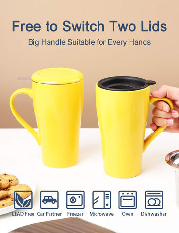 Taza ARRADEN con mango cómodo para tomar té con comodidad durante el día.