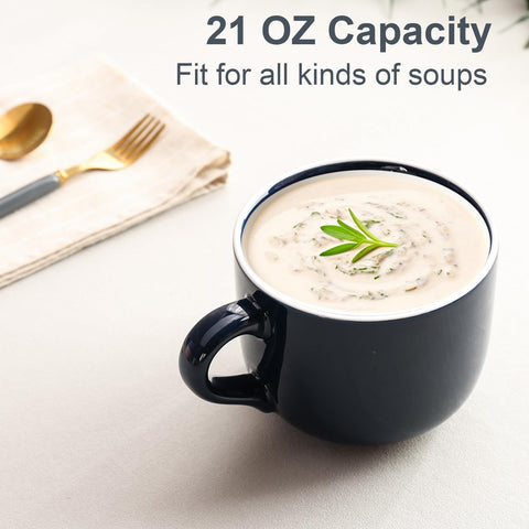 ARRADENS taza-sopa con mango beige, perfecta para desayuno abundante.
