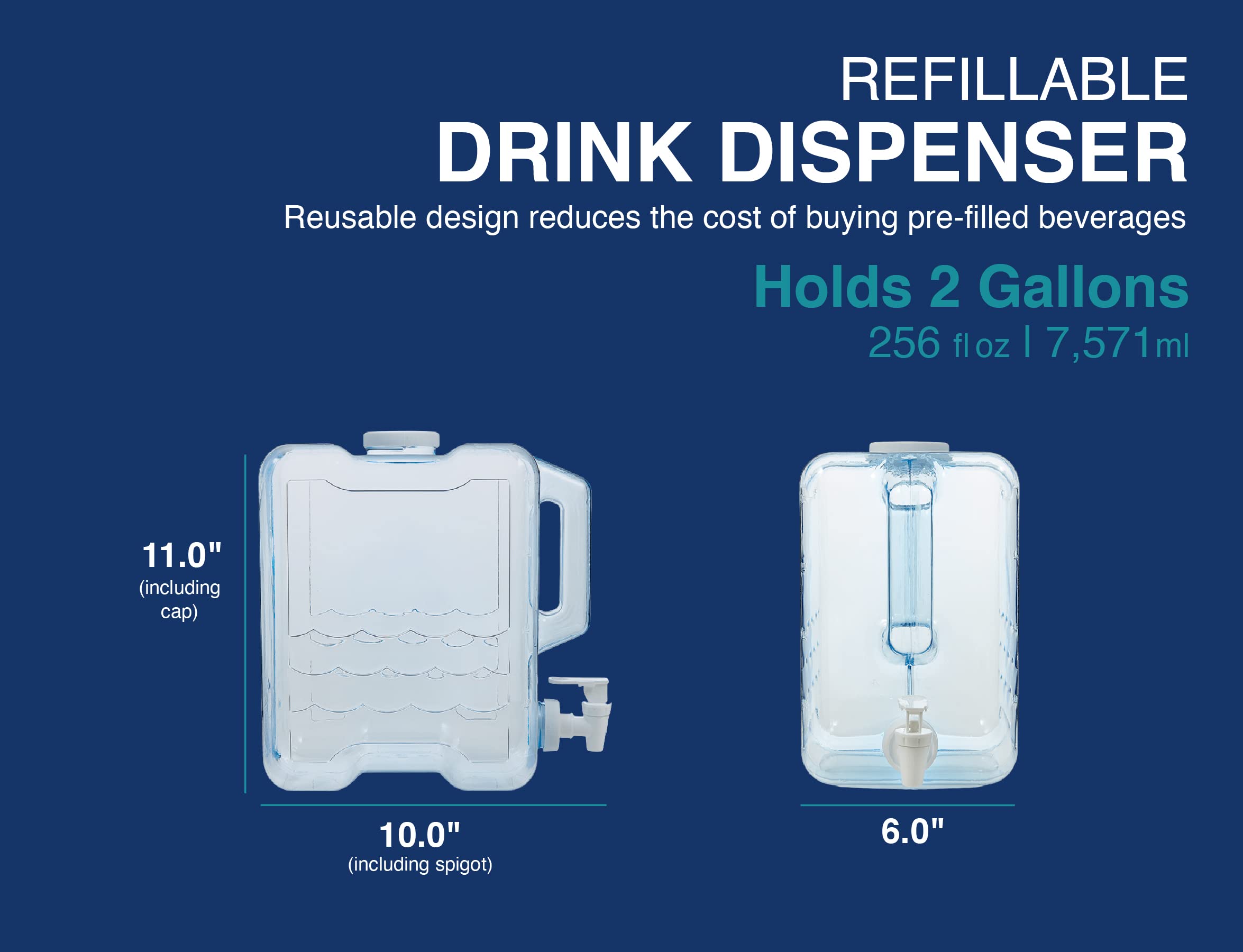 Arrow Home dispensador 2 galones: apto para bebidas, fácil verter.