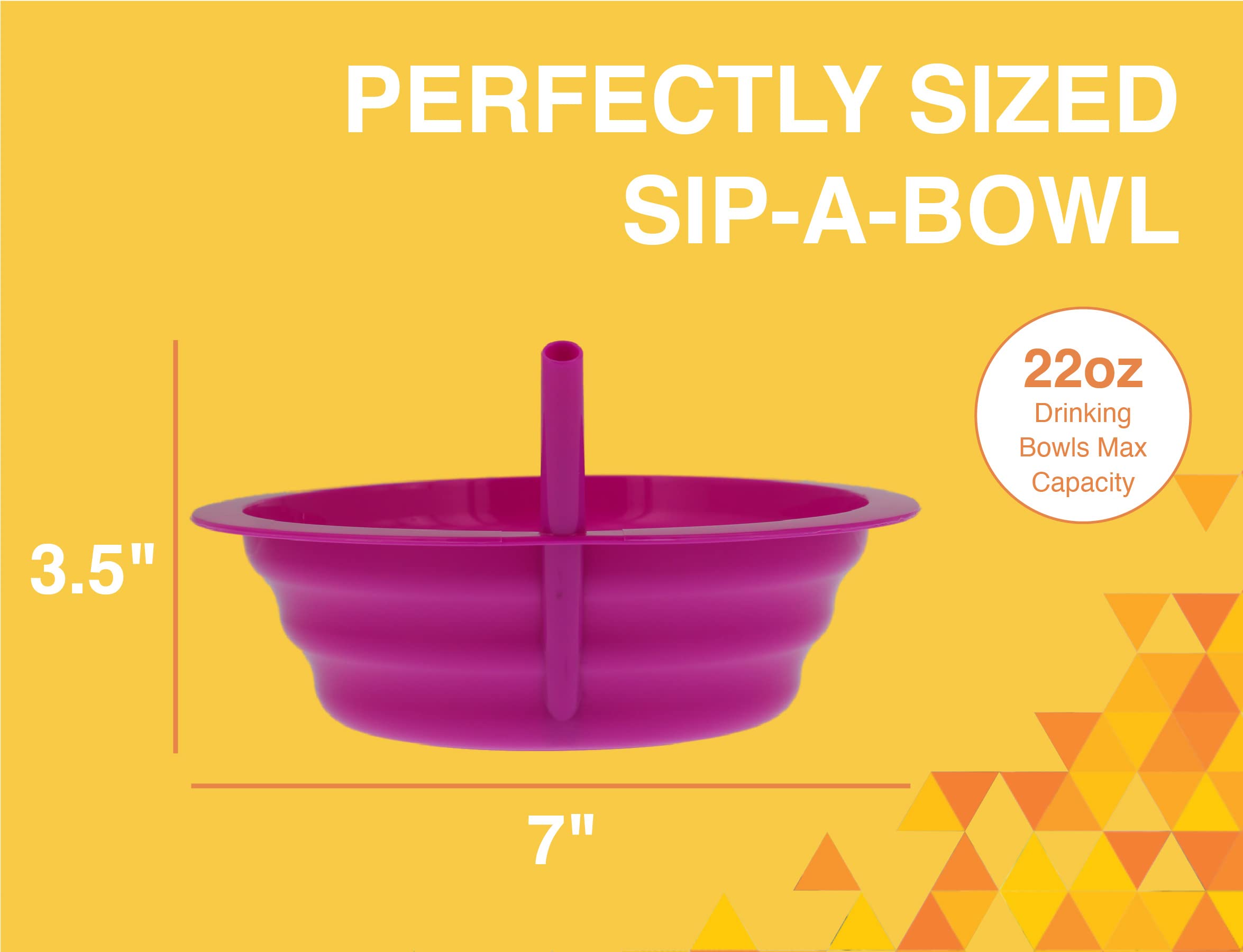 Diseño estriado de Sip-A-Bowl para agarre seguro y cómodo