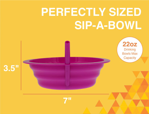 Diseño estriado de Sip-A-Bowl para agarre seguro y cómodo