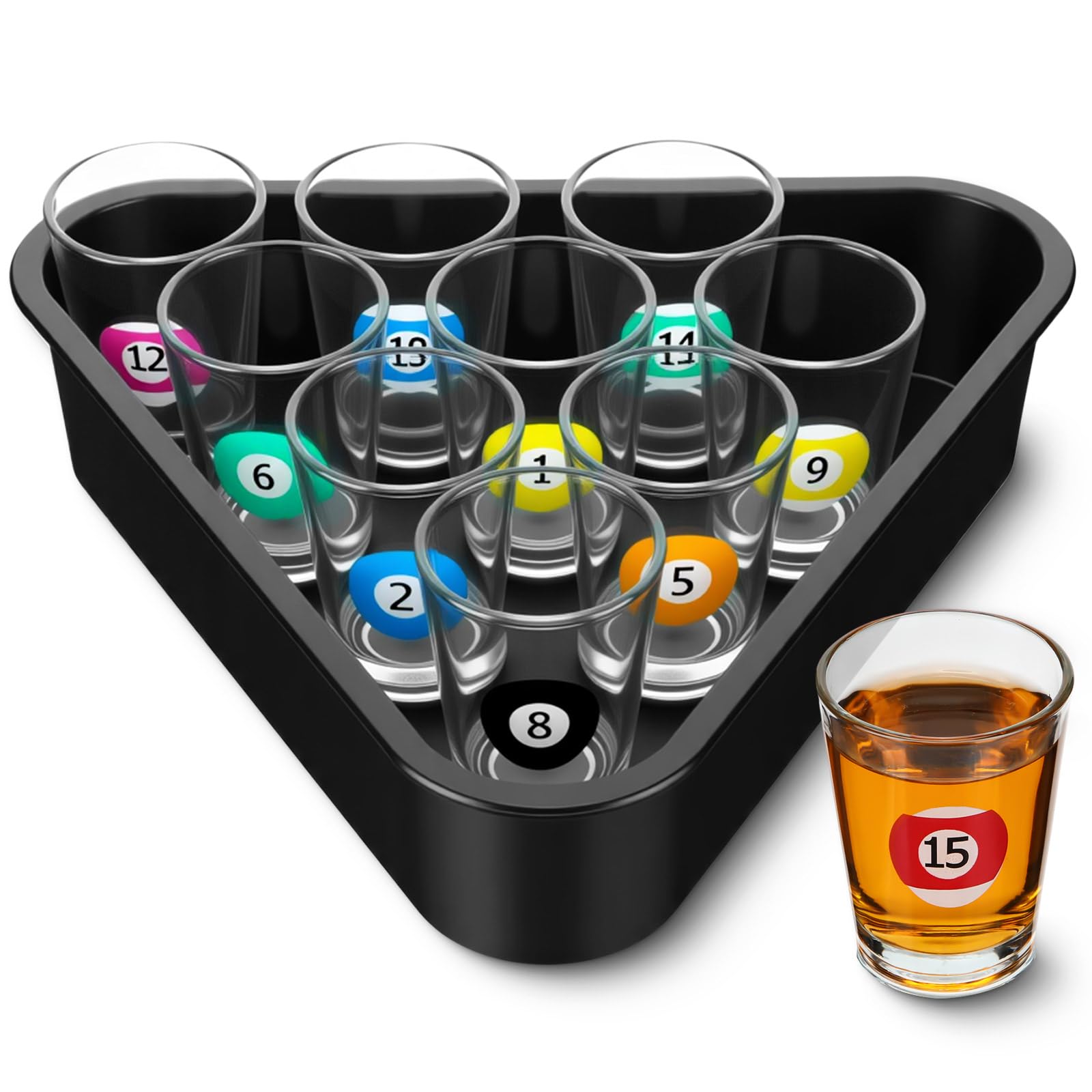 Arrowbash vasos de bolas de billar 1 oz para brindis coloridos