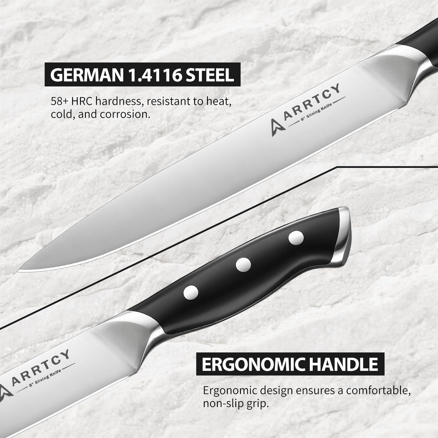 Arrtcy cuchillo acero inoxidable alemán resistente a la corrosión