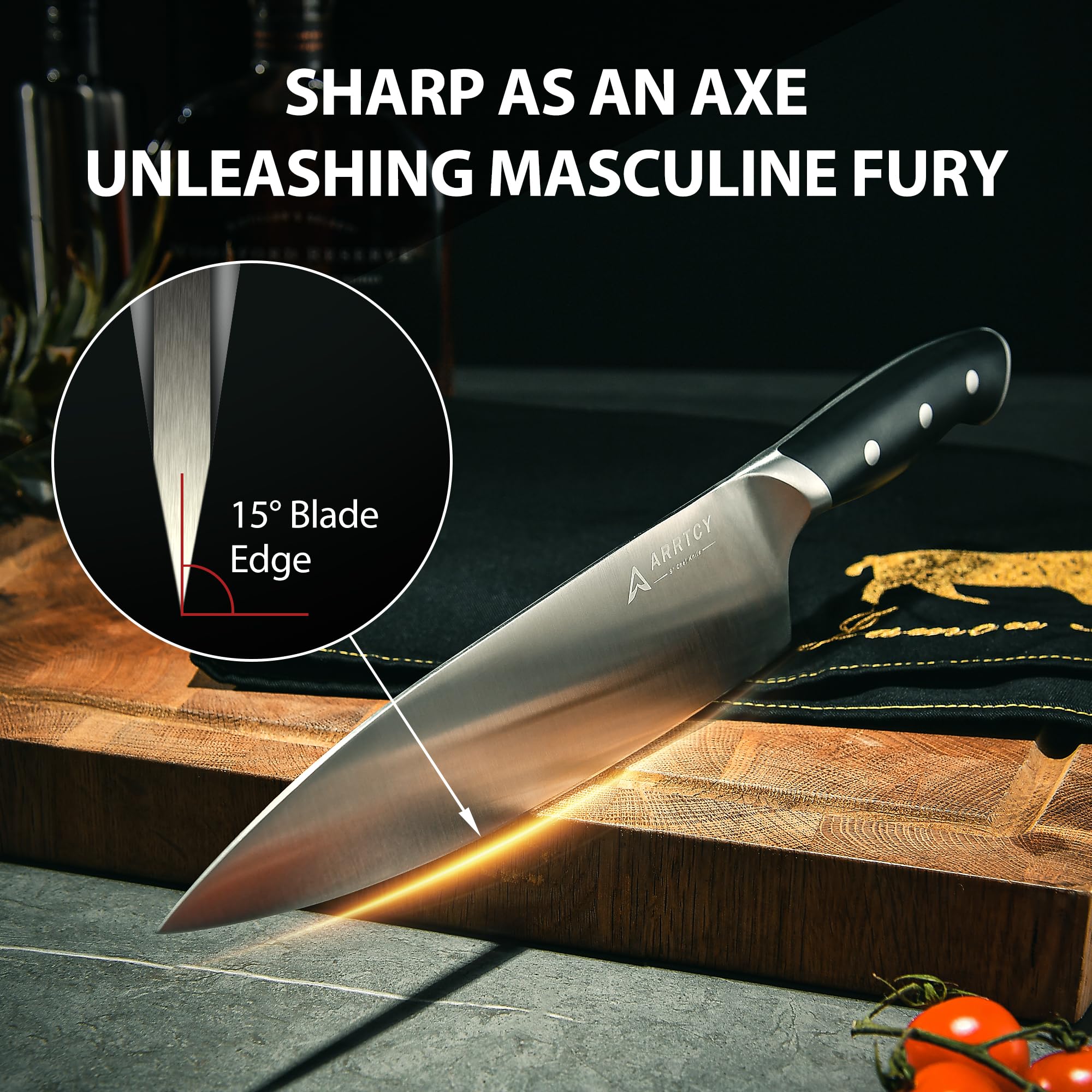 Arrtcy-cuchillo-santoku-7-pulgadas ideal para tareas diarias de cocina.