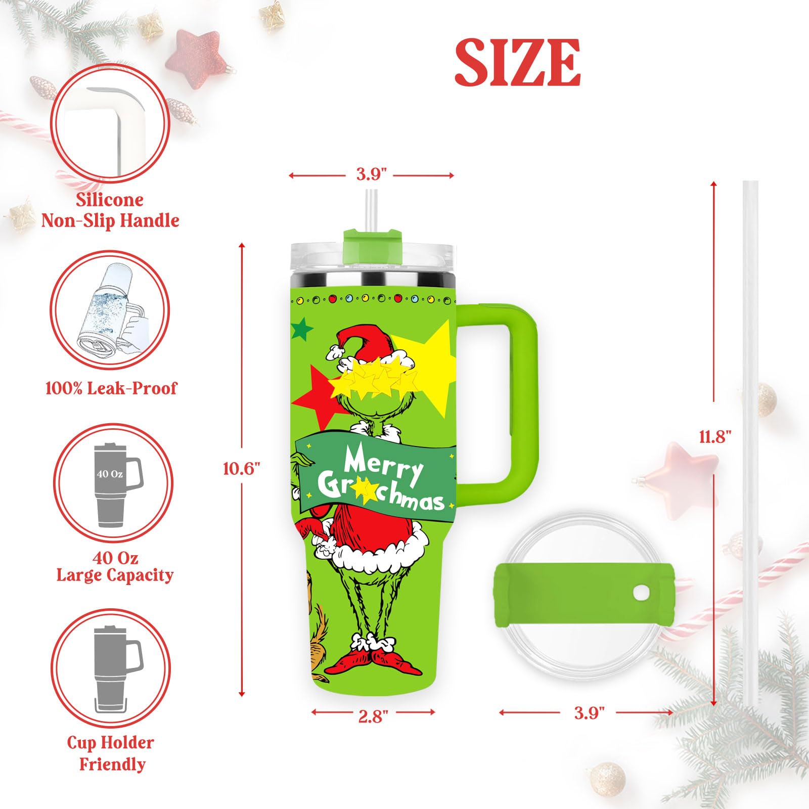 Arsemica tumbler con diseños navideños divertidos para tus bebidas.