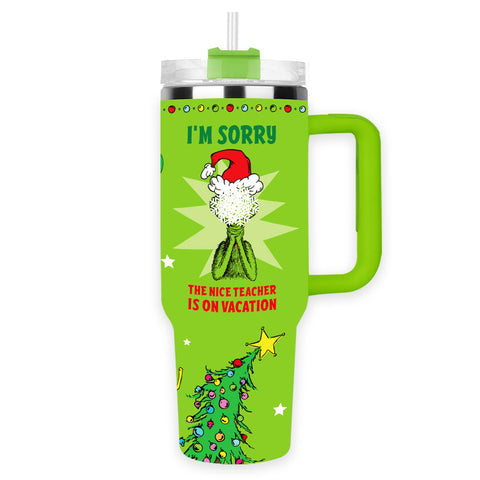 Arsemica Tumbler Navidad Profesor 40oz con diseño cómico para escritorio