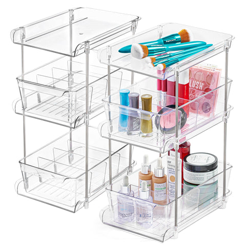 ARSLY organizador bajo lavabo de 3 niveles transparentes para acceso rápido.