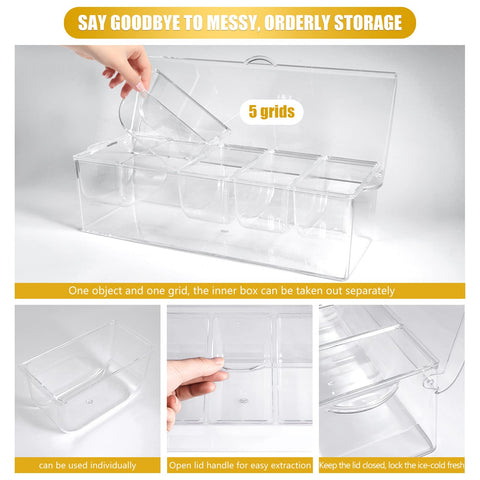 ARSTPEOE accesorios para barra con condimentos e hielo, servicio con estilo.