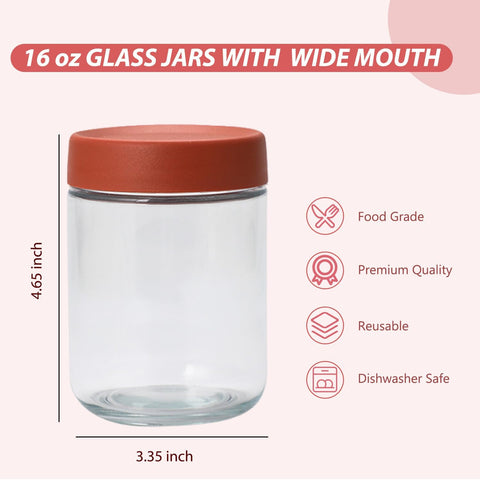 Artcochan jarros de vidrio 16 oz con sello hermético, ideal para yogurt.