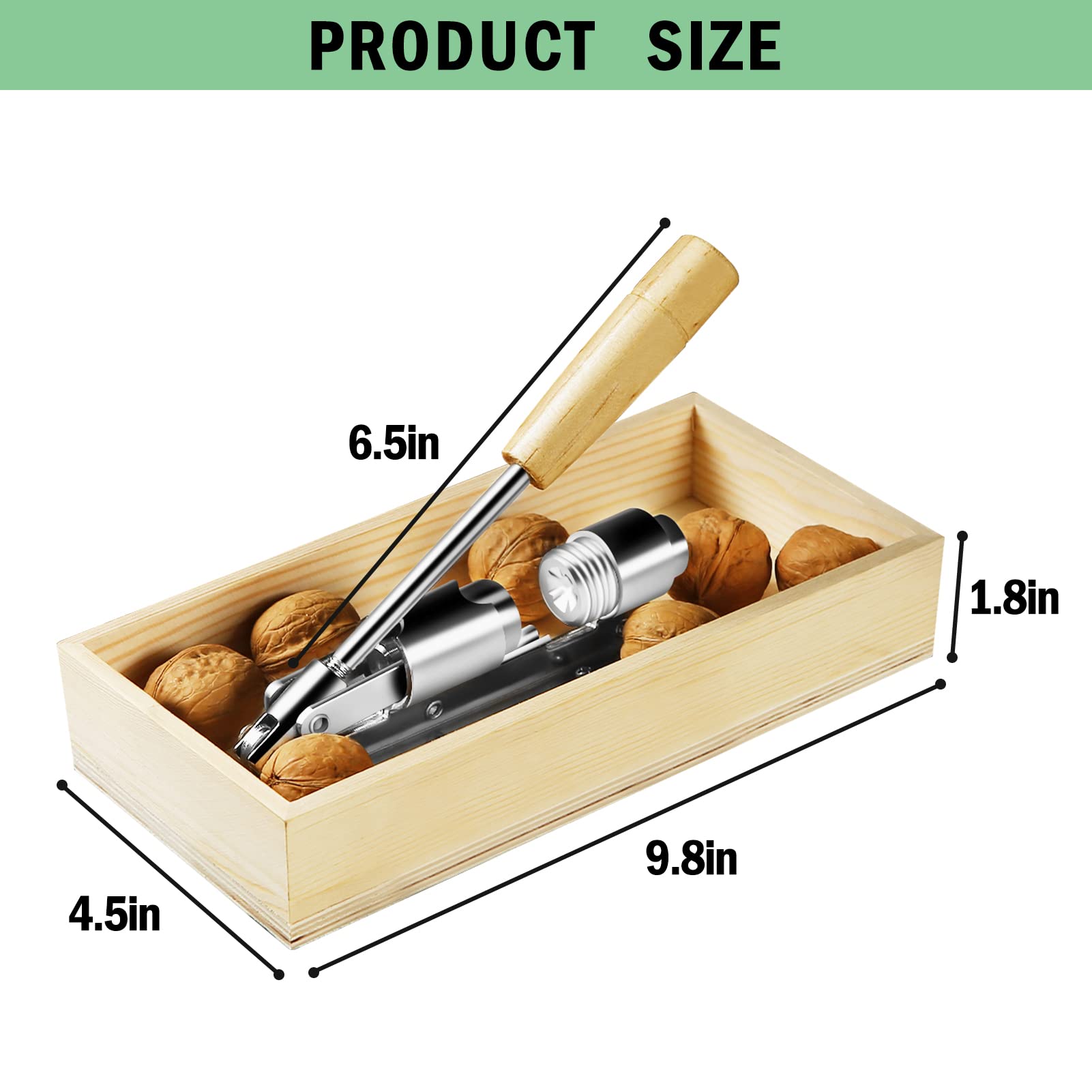 Artcome base de madera rectangular, soporte estable para crackeo de nueces.