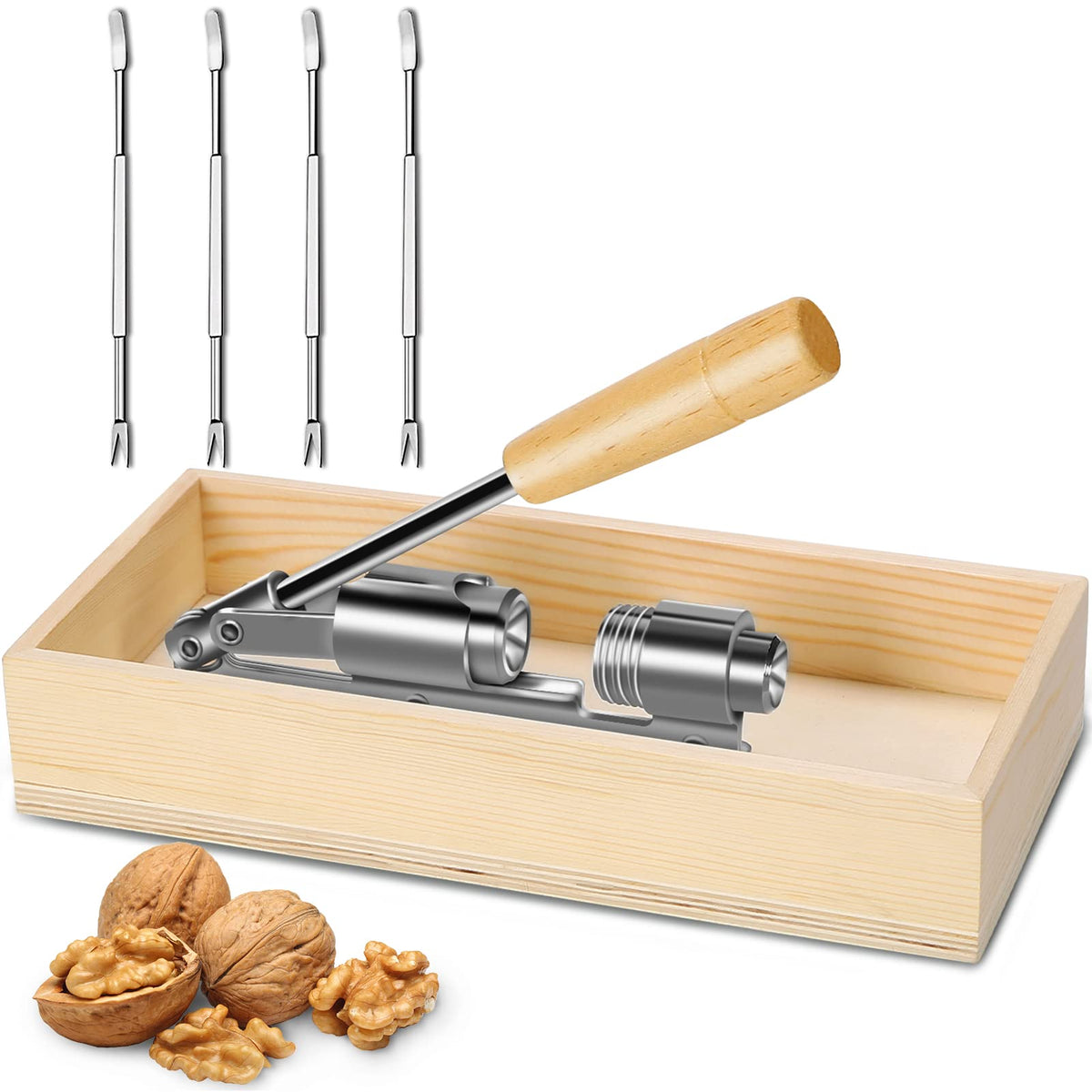 Artcome quebrador de nueces pecanas, diseño robusto para uso diario.
