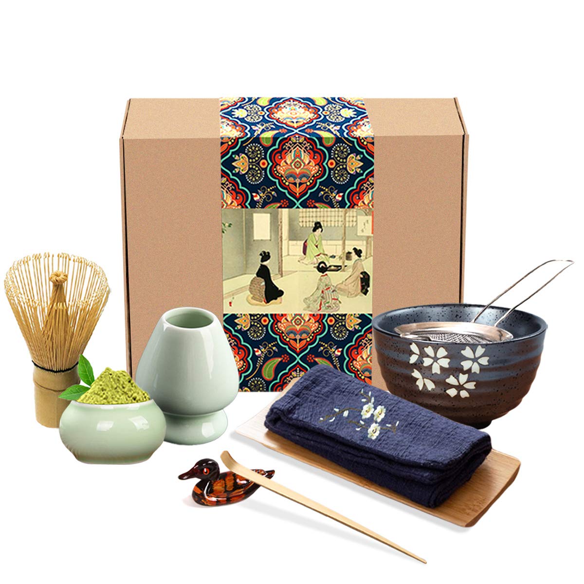 Artcome set de matcha tradicional de 9 piezas para ceremonia en casa.