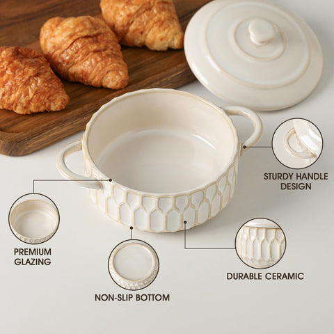 ArteBake cocotte retiene calor de forma uniforme para mantener la comida caliente.