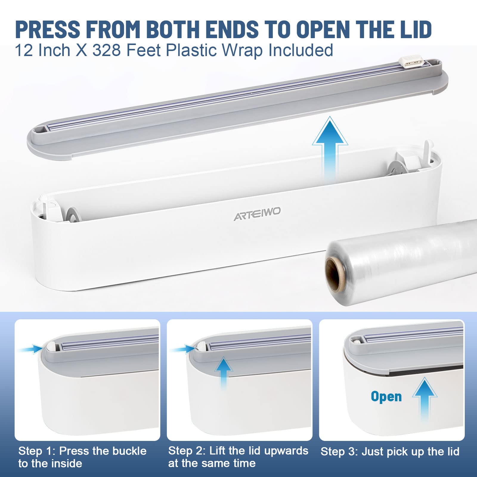 ArteiWo dispensador compatible: sirve para film, papel de hornear y aluminio.