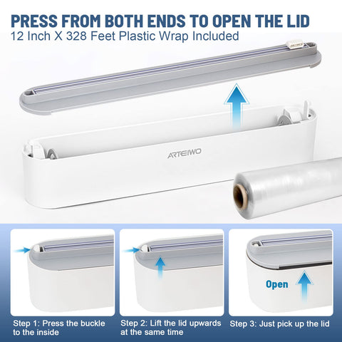 ArteiWo dispensador compatible: sirve para film, papel de hornear y aluminio.