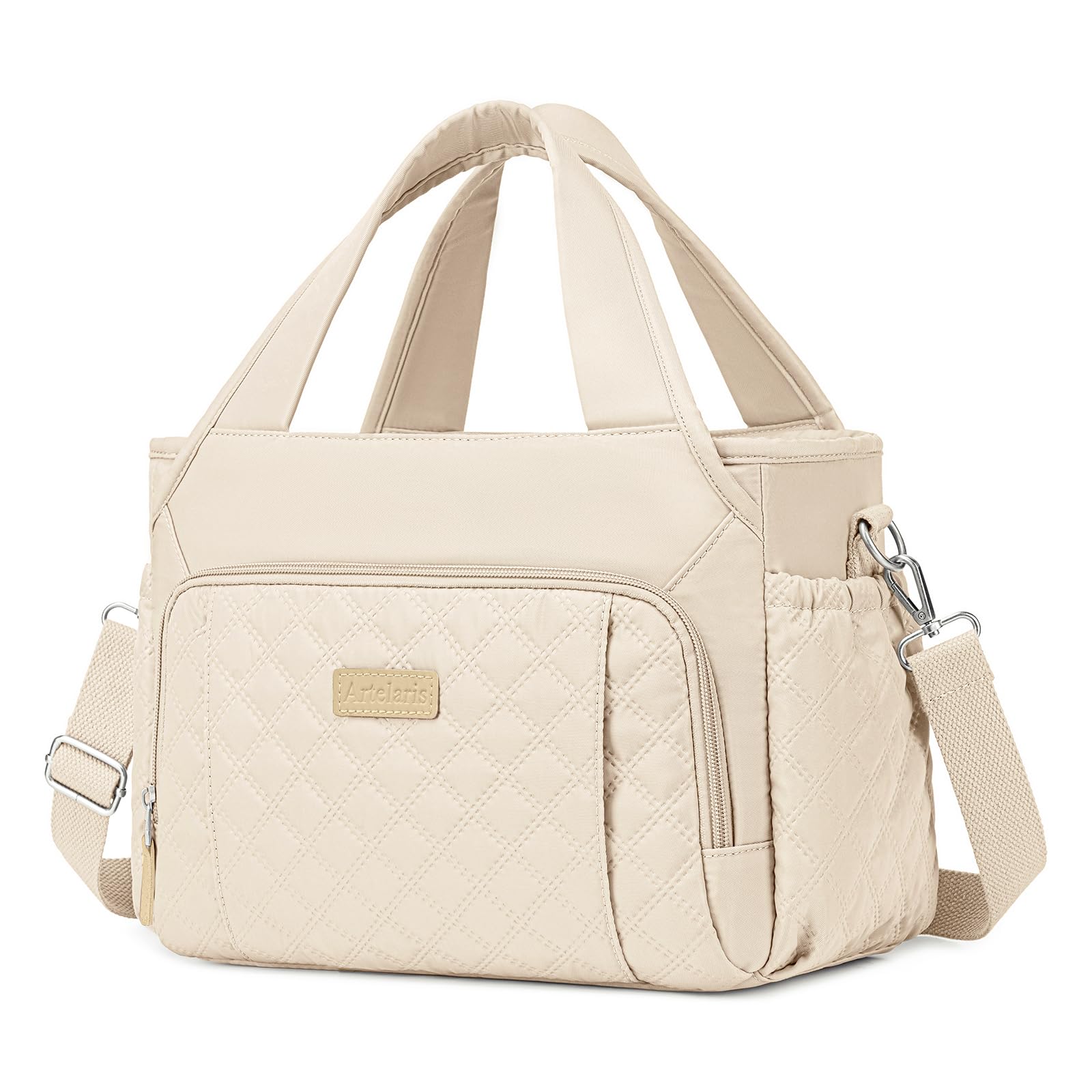 Artelaris bolsa de almuerzo para mujer, vista frontal con amplio compartimento para comida.