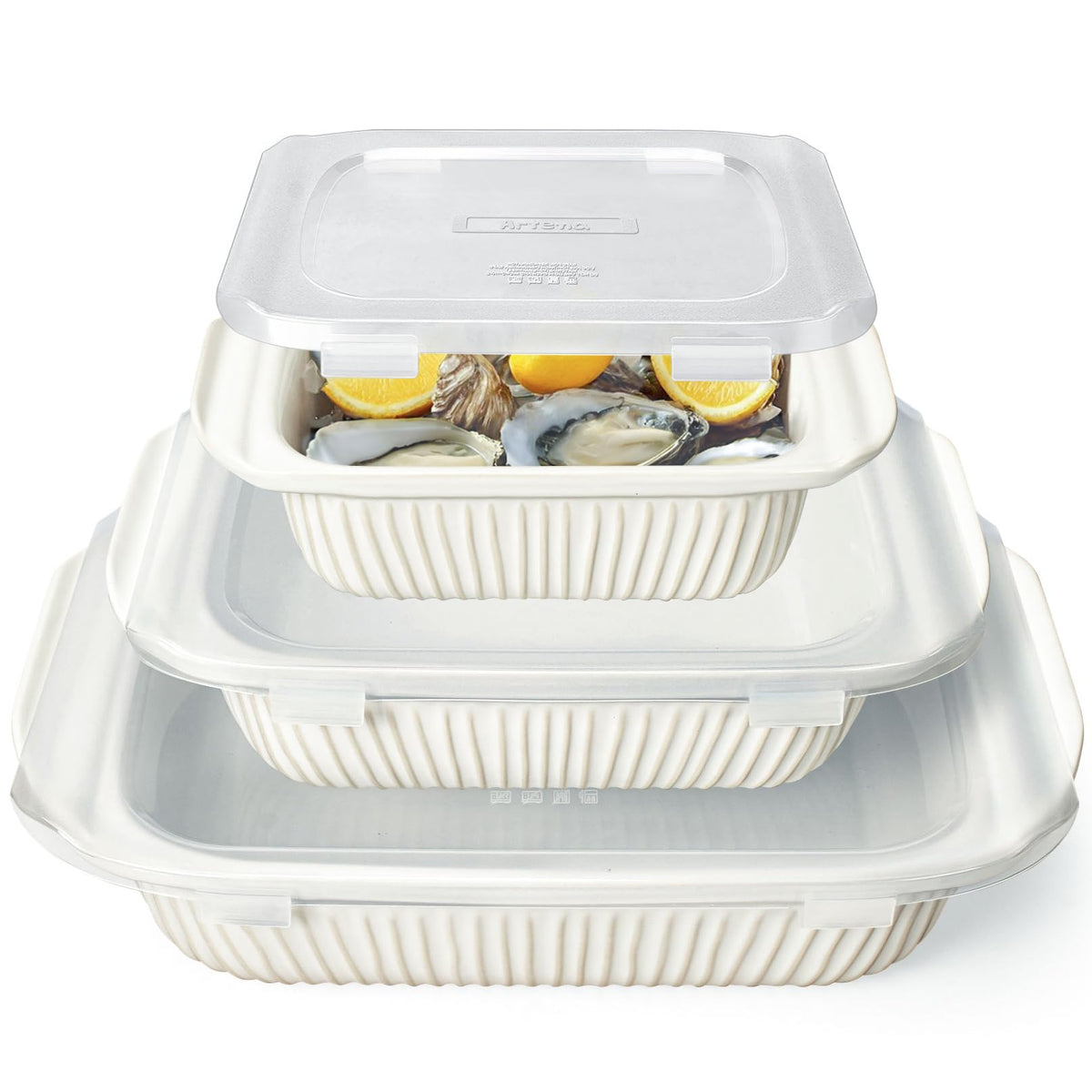 Artena cazuelas cerámicas para horno grandes con tapas, ideales para porciones familiares.