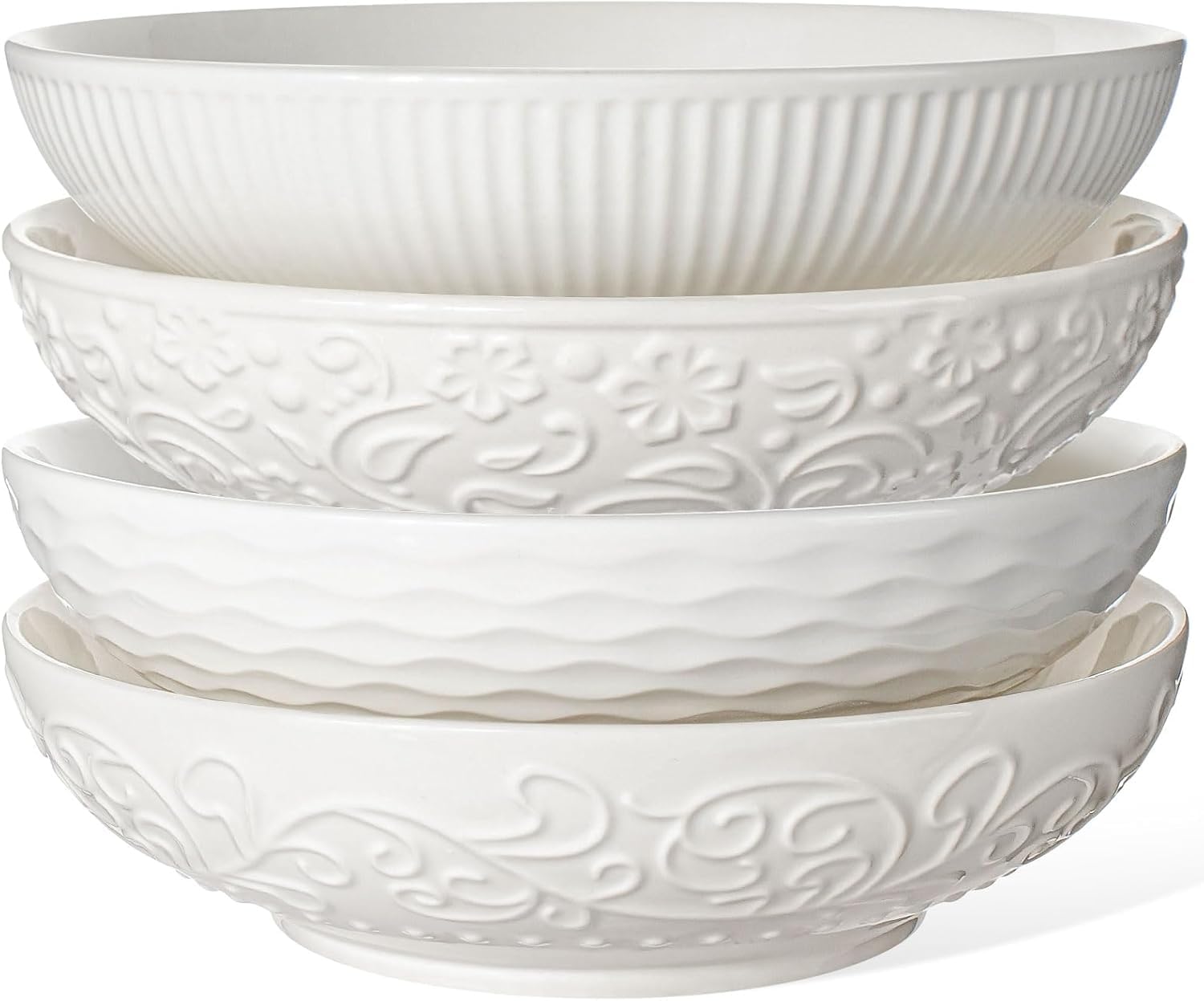 Artena cuenco pasta 32oz con relieve exterior, perfecto para presentar pastas