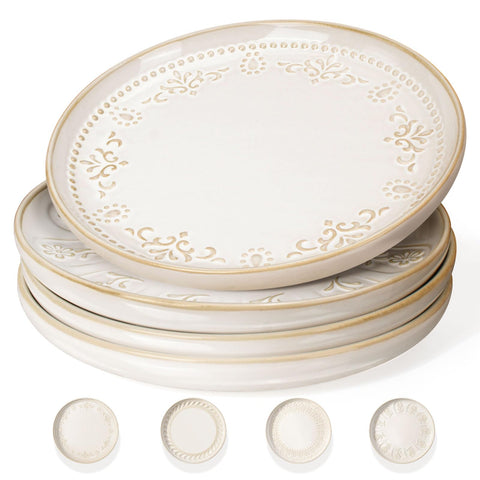 Artena plato ensalada 8,5 pulgadas con relieve grabado para realzar la presentación