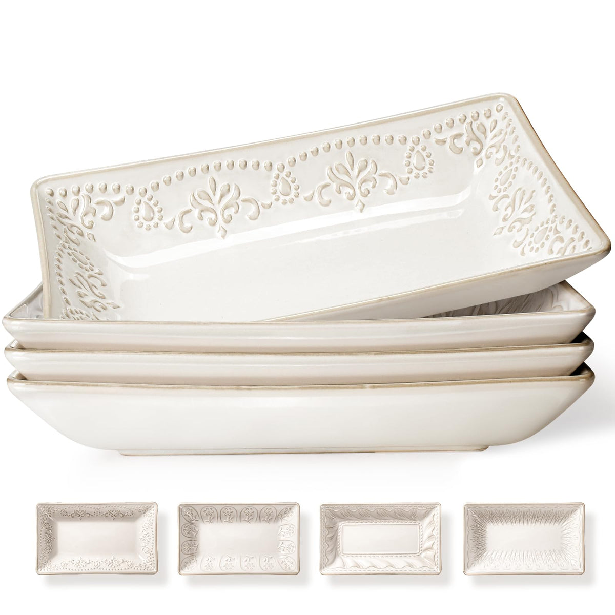 Artena tazones rectangulares para pasta de 25 oz, ideal para cenas elegantes en casa.
