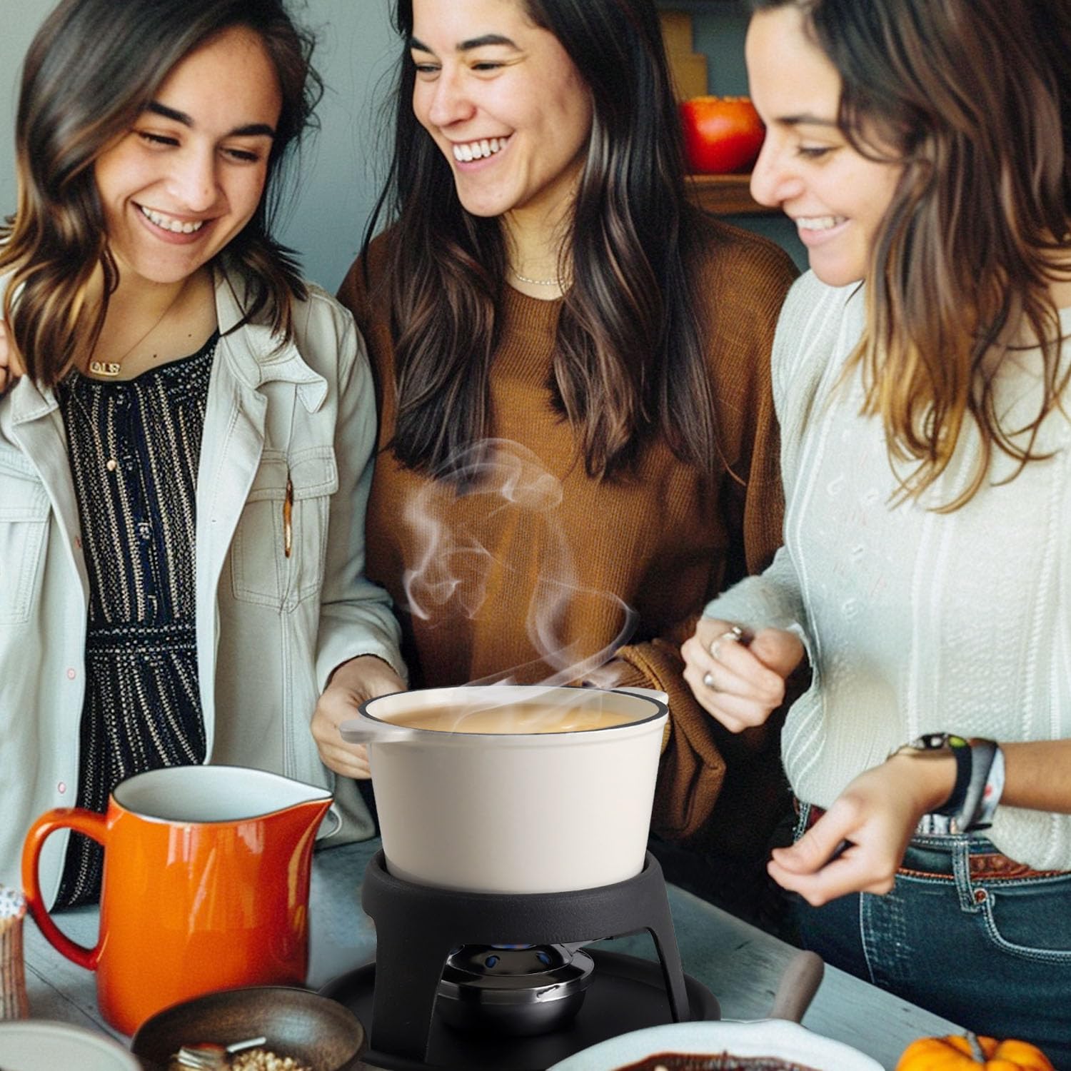 Base y quemador Artestia para calor estable durante la fondue