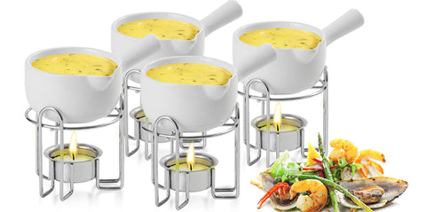 Artestia conjunto de mantequeras cerámicas con asa, ideal para mariscos.