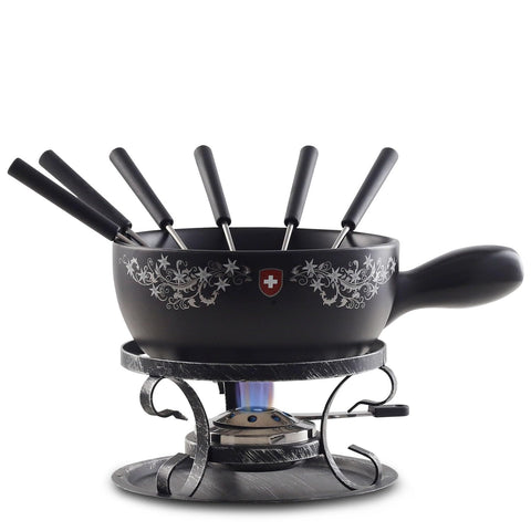 Artestia fondue cerámica 2.11 cuartos lista para queso y chocolate, detalle elegante