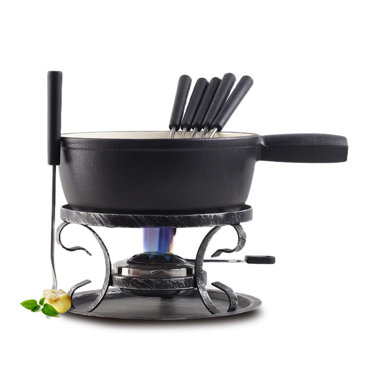 Artestia, olla fondue de hierro fundido de 2L para calor uniforme en la mesa.