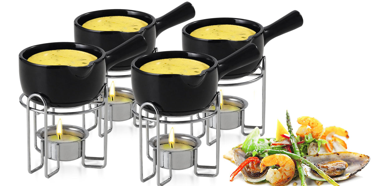 Artestia set de 4 mantequilleras cerámicas, ideal para servir mantequilla en la mesa.