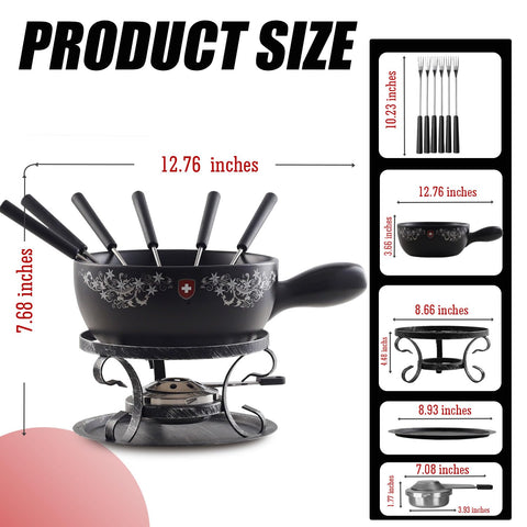 Set de fondue Artestia de 10 piezas con quemador y soporte
