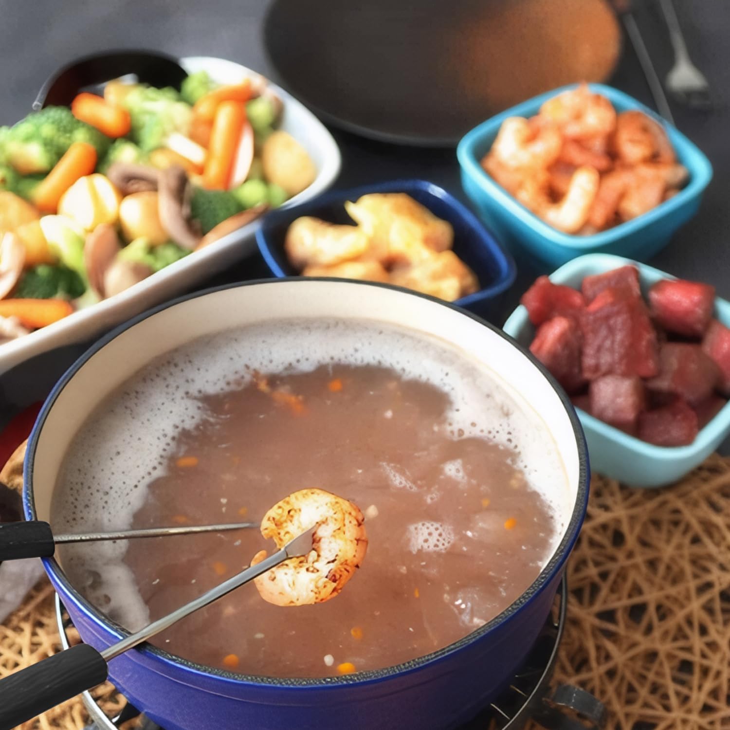Artestia tenedores coloreados para fondue, evitando mezclar cubiertos