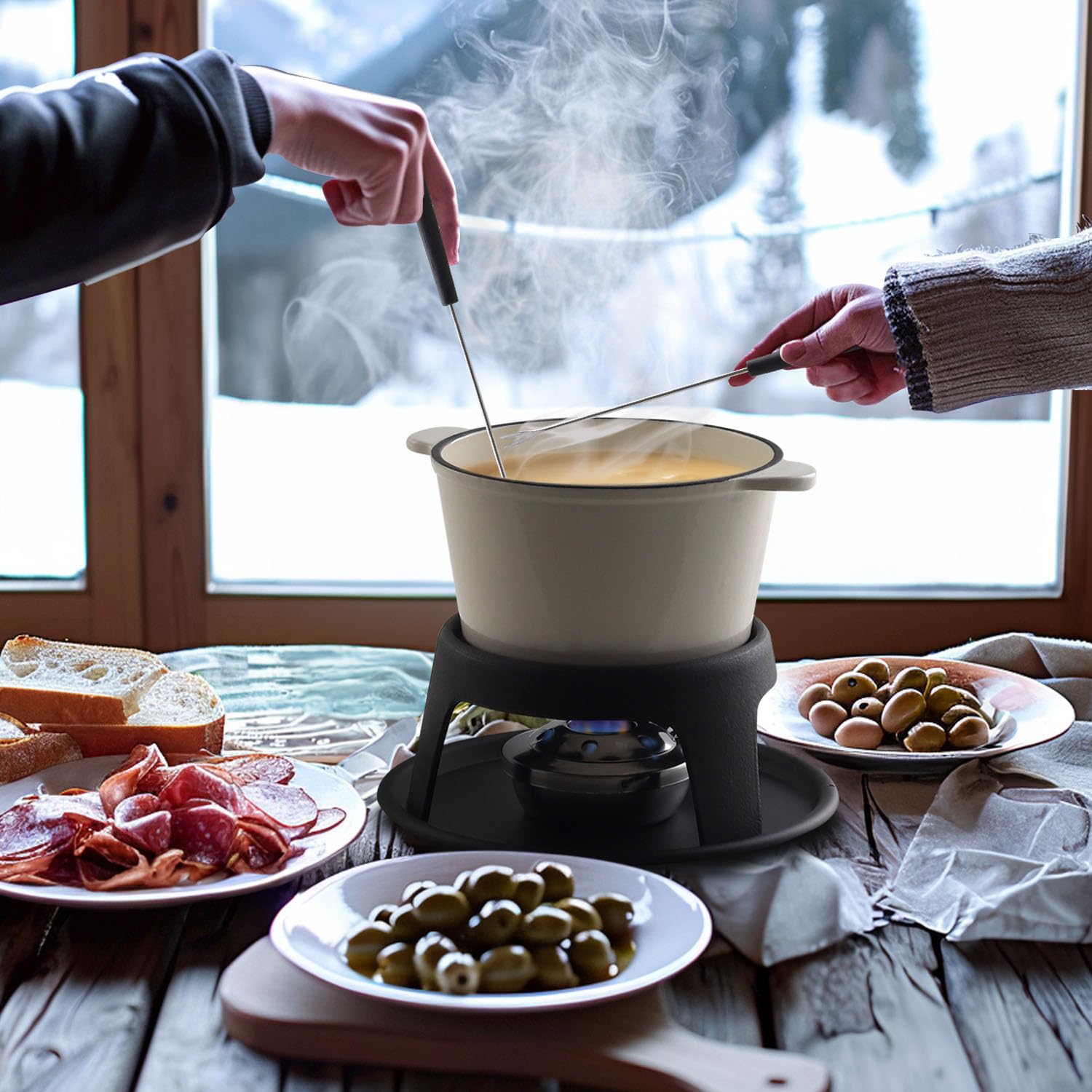 Tenedores Artestia fondue codificados por colores para evitar confusiones