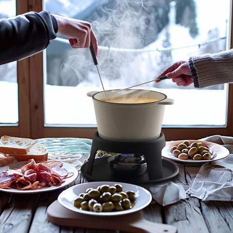 Tenedores Artestia fondue codificados por colores para evitar confusiones