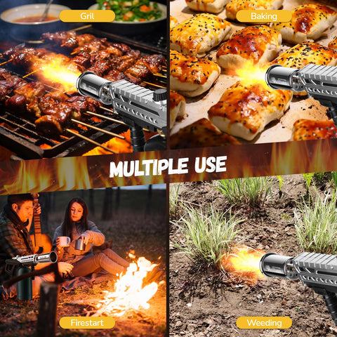 ARTFLAMM soplete para asados, formato compacto para cocina al aire libre.
