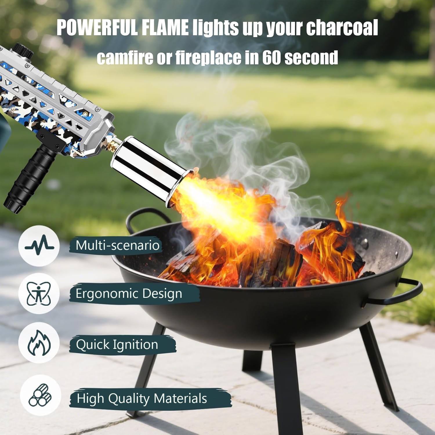 ARTFLAMM soplete propano con llama ajustable para control preciso.