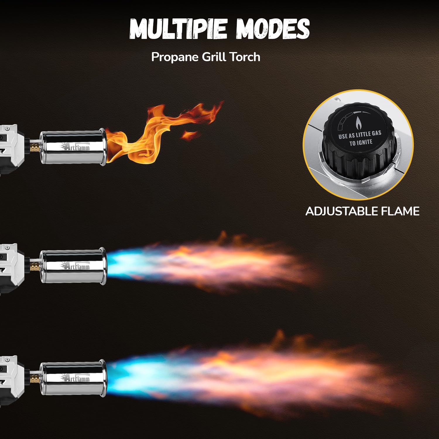 ARTFLAMM soplete para parrilla, utilidad versátil para fogatas y parrillas.