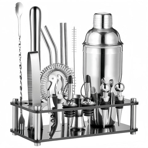 ARTFLY set de coctelería 18 piezas con soporte, ideal para ordenar tu barra en casa