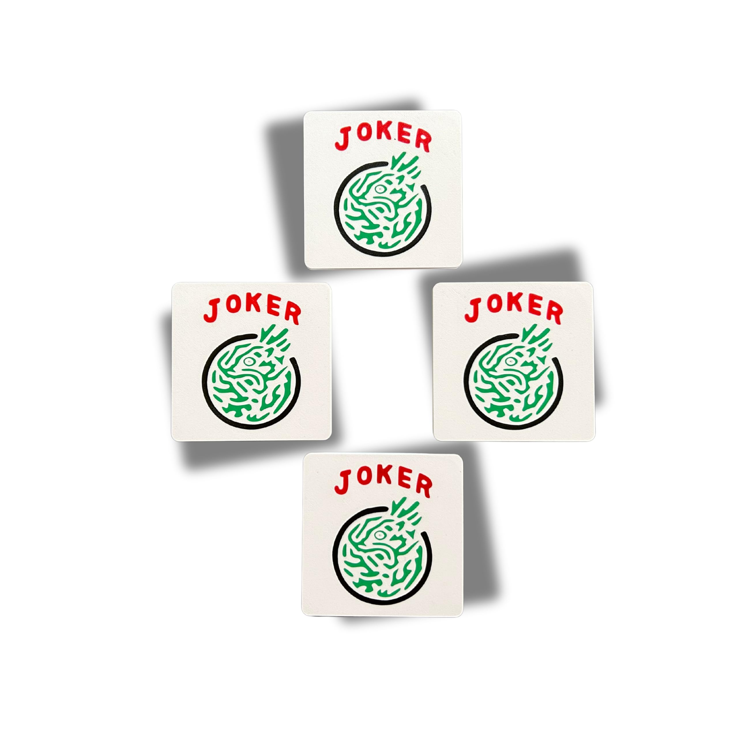 Posavasos Artful 3D Mahjong Joker de 4x4 protegen la superficie con estilo.