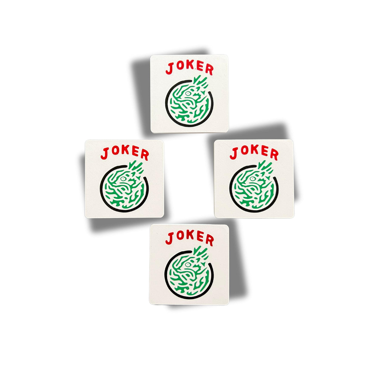 Posavasos Artful 3D Mahjong Joker de 4x4 protegen la superficie con estilo.