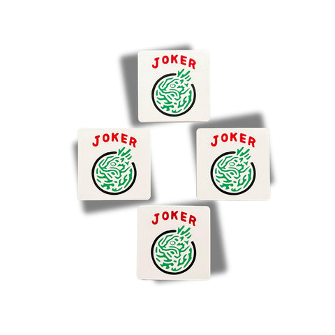 Posavasos Artful 3D Mahjong Joker de 4x4 protegen la superficie con estilo.