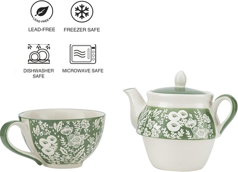 ArtbyHannah apto microondas y lavavajillas, limpieza fácil tras el té.