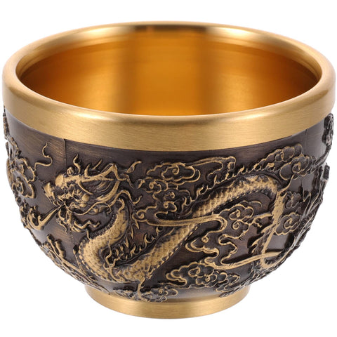 ARTIBETTER taza de cobre con patrón dragón, ideal para colección.