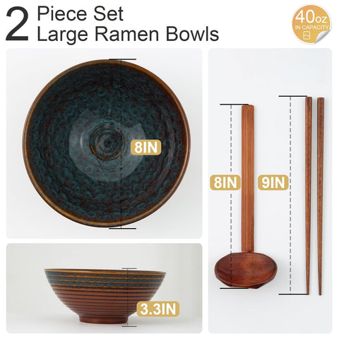 ArtifexCeram cucharas ramen verdigris, juego incluido para comer