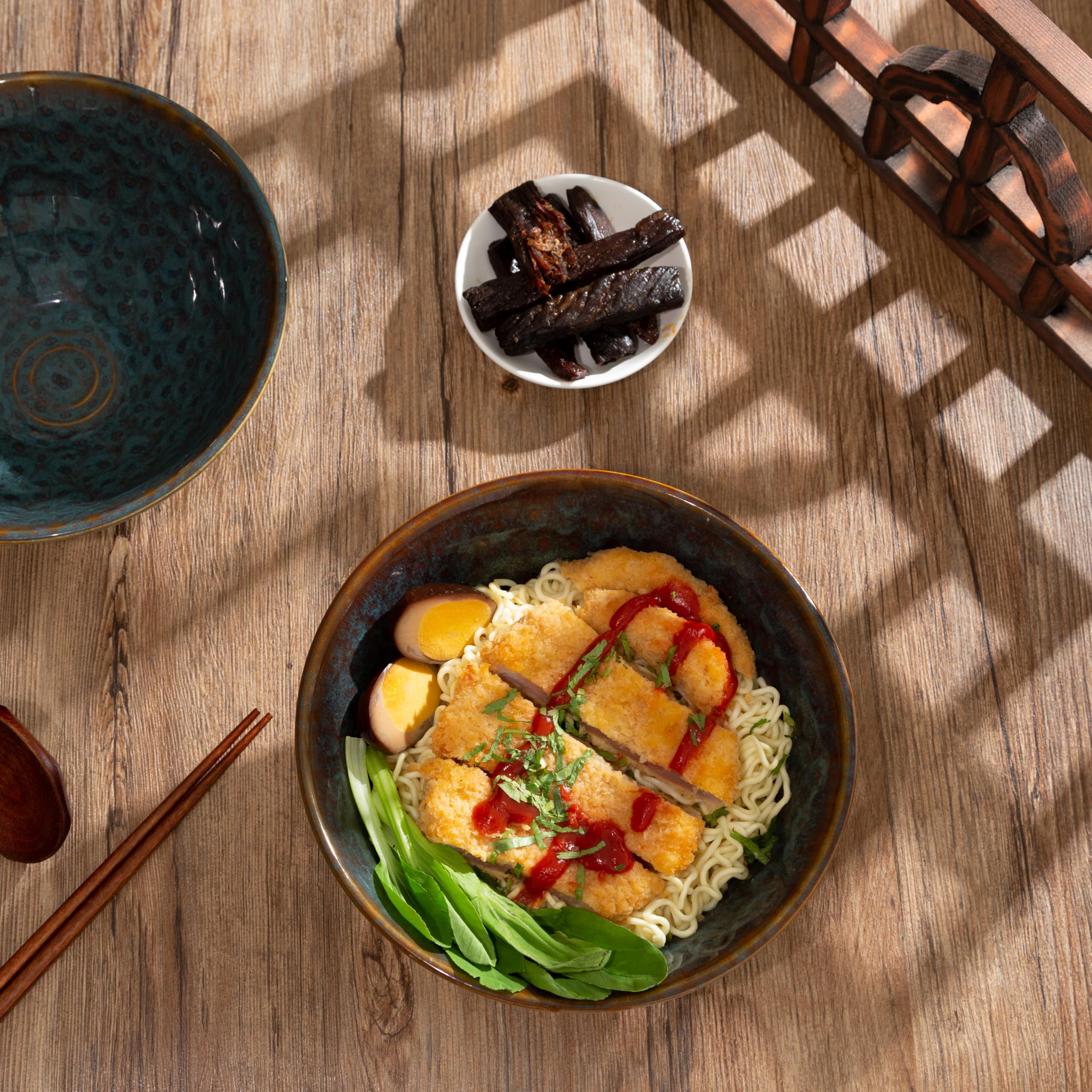 ArtifexCeram vista frontal cuenco ramen verdigris, estilo japonés auténtico