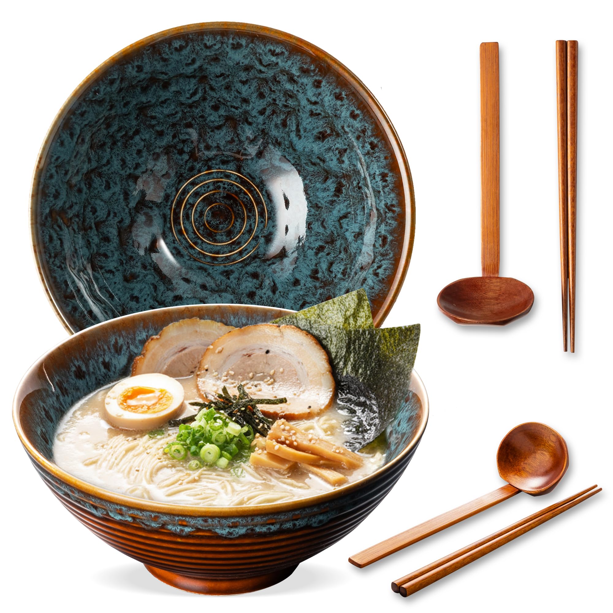 ArtifexCeram cuencos ramen verdigris 2 unidades, ideales para porciones generosas