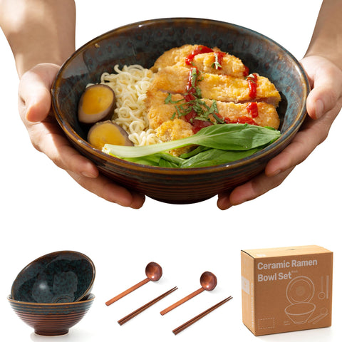 ArtifexCeram palillos ramen verdigris, conjunto cómodo para comer